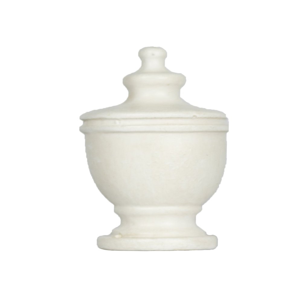 Urbanest Deluxe Urn Lamp Finial, Distressed White, 1-7/8-inch Tall
