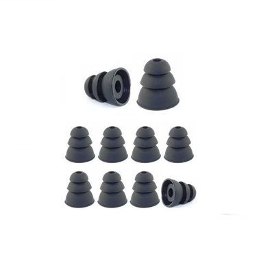 Earphones Plus 4 Pair Black, Medium Brand, Triple Flange Replacement Ear Tips, Earbuds for in-Ear Earphones