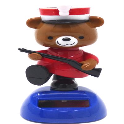 Solar Powered - Dancing Soldier Bear With Gun