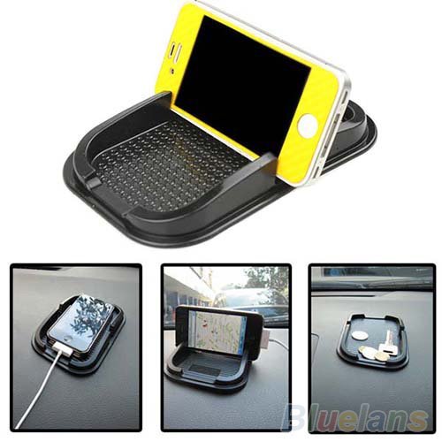 Black Car Dashboard Sticky Pad Mat Anti Non Slip Gadget Mobile Phone GPS Holder Interior Items Accessories 00wo