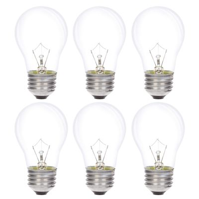 Simba Lighting Incandescent Appliance Light Bulb A15 40W E26 2700K, 6 Pack