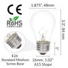 Simba Lighting Incandescent Appliance Light Bulb A15 40W E26 2700K, 6 Pack view 3