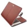 MOSISO Compatible with MacBook Air 13 inch Case A1369 A1466 Older Version 2010-2017 Release, PU Leather Case Portfolio Protective Stand Cover Sleeve, Brown view 1