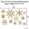 Large Snowflakes Set of 12 Wall Saying Vinyl Lettering Decal Home Decor Art Quote Sticker (Gold) view 2