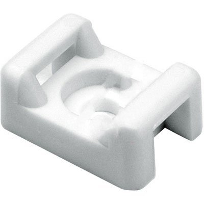 HellermannTyton CTM010M4 Cable Tie Mount, 0.15" Hole Dia, 0.2" Max Tie Width, PA66, White, 1000/pkg