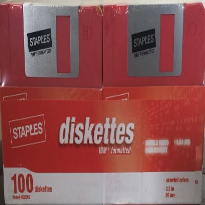 STAPLES 100 Pack Brand Floppy Disks (Diskettes)