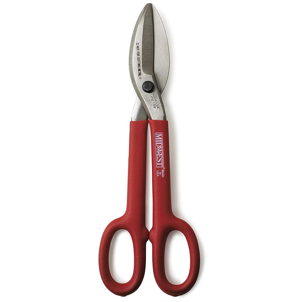 Midwest Vinyl Siding Snip - 12-Inch Straight/Wide Curved Soft Material Cutter, Made in The USA - MWT-127SV