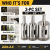 Drilax 3-Pc Diamond Hole Saw Kit 1/2, 3/4 & 1 Inch for RO Faucets view 4