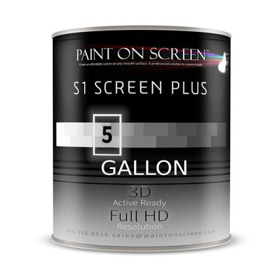 Paint on Screen Projector Screen Paint | Single-Coat Short Throw Projector Screen Paint For Picture Perfect 1080 HD and 4K UHD Clarity | Designed For Interior Use | Silver, 1 Gallon