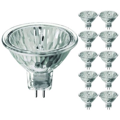 KOR 20W MR11 Halogen Flood Light Bulbs with Lens, GU4 2-Pin Base, 10-Pack