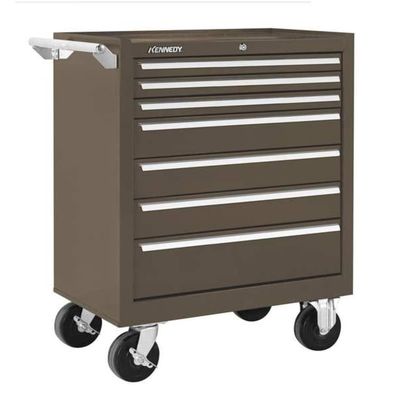 Kennedy Manufacturing 277Xb 7-Drawer Roller Tool Cabinet With Chest Wheels And Ball-Bearing Slides, Brown Wrinkle