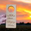 Door Hanger - Shh Sleeping Babies Door Knob Sign - Raw Wood view 2