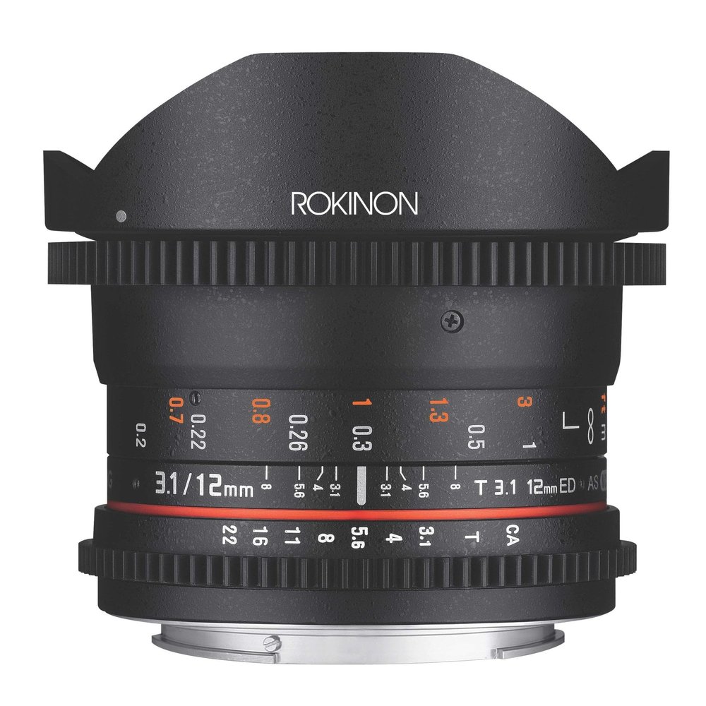 Rokinon Cine DS 12mm T3.1 Ultra Wide Cine Fisheye Lens for Nikon DSLR Cameras - Full Frame Compatible