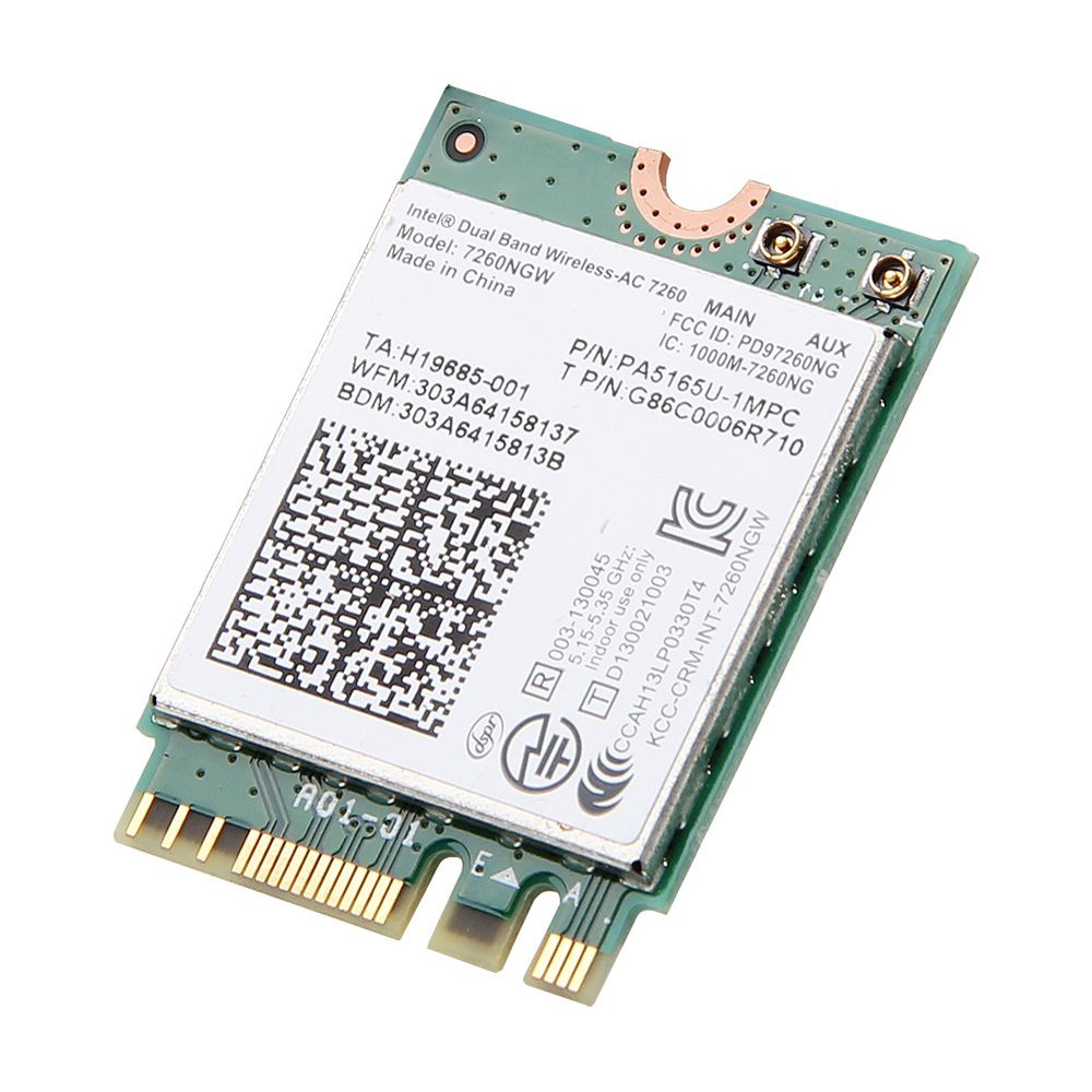 Intel Dual Band Wireless-ac 7260 7260ngw Ngff Pcie Bluetooth Bt Wireless WiFi Card 802.11 Ac a B G N Kttyn for Dell Laptop