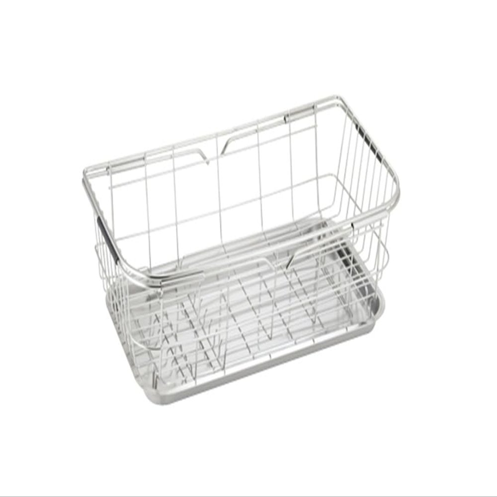 Minexmetal Sink Draining Basket, Sliding Type, Tray Included