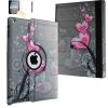 Case for iPad Air 2 -JYtrend 360 Degrees Rotating Stand Leather Magnetic Smart Cover with Wake Sleep Feature for iPad Air 2(2014 Model) with Screen Protector, Stylus,Cleaning Cloth, Pink Heart Flower view 1