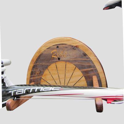 KR Ideas Horizontal Bicycle Display Mounting System (Made in The USA) (Engraved - Walnut Stain)