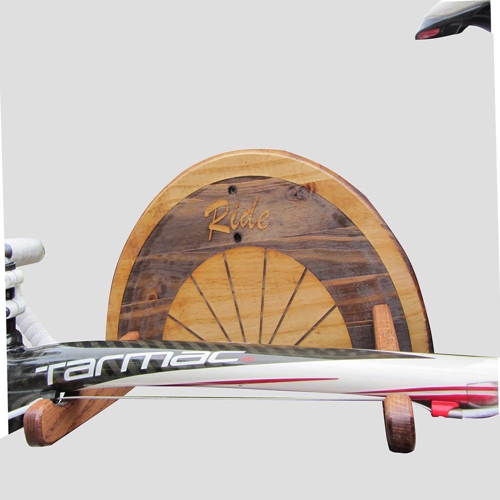 KR Ideas Horizontal Bicycle Display Mounting System (Made in The USA) (Engraved - Walnut Stain)