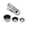 LEIQI LQ-001 3 in 1 Universal Clip Lens (0.67X Wide Angle, Macro, Fish Eye) for Mobile Phone/iPad/Notebook PC - Silver view 1