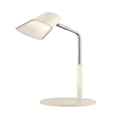 Satco 57/031 3-watt 4000-Kelvin 200 Lumen LED Desk Lamp, 4.75" x 4.75" x 13", White Finish