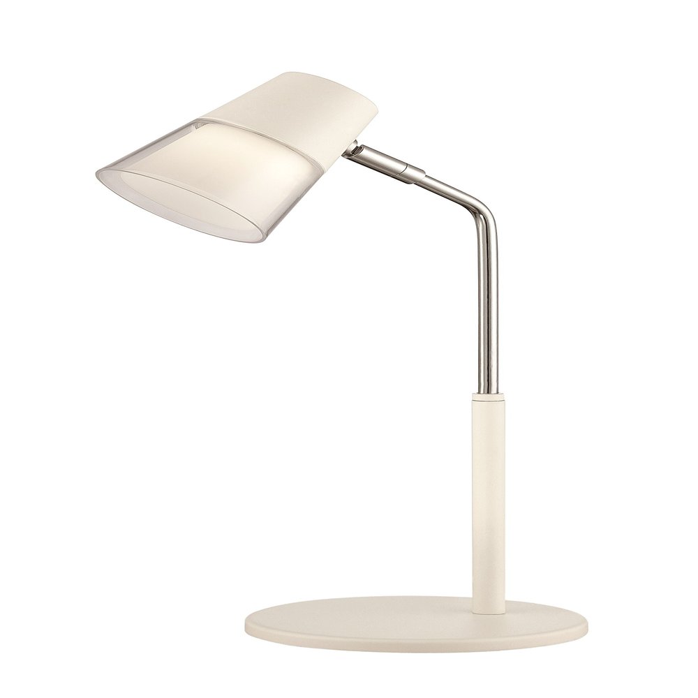 Satco 57/031 3-watt 4000-Kelvin 200 Lumen LED Desk Lamp, 4.75" x 4.75" x 13", White Finish