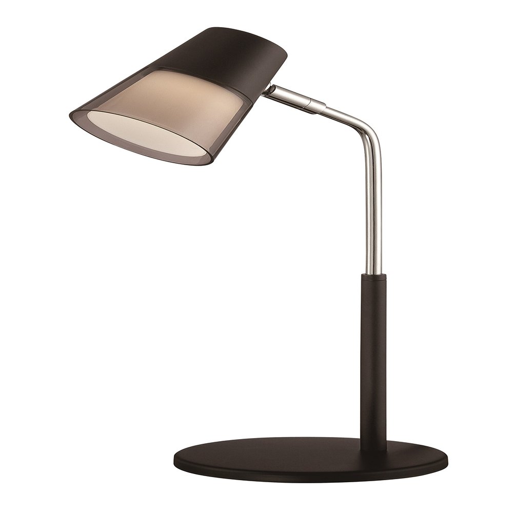 Satco 57/032 3-watt 4000-Kelvin 200 Lumen LED Desk Lamp, 13" x 4.75" x 4.75", Black Finish