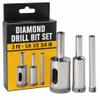 Drilax Diamond Drill Bit Set (3 Pc: 1/4", 1/2", 3/4") for Ceramic, Porcelain Tile & Glass | Diamond Hole Saw for Granite, Bottle Drilling & Pot Drain Holes Fits Standard Drills view 1