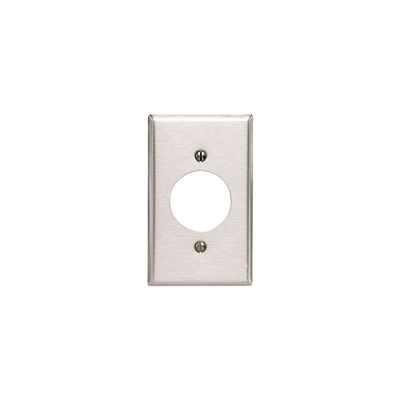 Leviton R00-84020-40 Single Gang SS Power Outlet Receptacle Wallplate