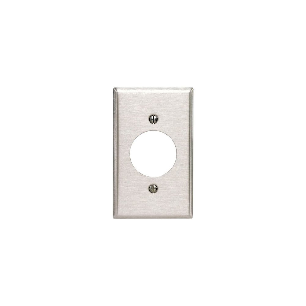 Leviton R00-84020-40 Single Gang SS Power Outlet Receptacle Wallplate