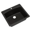Franke Ellipse 25" Dual Mount Granite Single Bowl Kitchen Sink, Onyx view 1