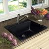 Franke Ellipse 25" Dual Mount Granite Single Bowl Kitchen Sink, Onyx view 2