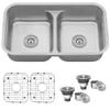 Ruvati 32-in 16-Gauge 50/50 Undermount Double Bowl Sink - RVM4350 view 1