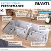 Ruvati 32-in 16-Gauge 50/50 Undermount Double Bowl Sink - RVM4350 view 3