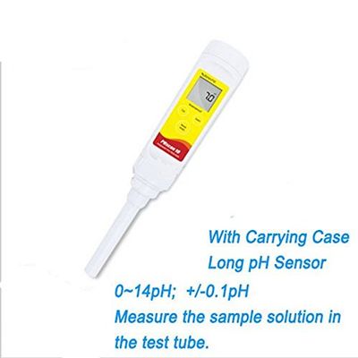 GOWE Waterproof Ph Tester with Carrying Case 0~14pH Accuracy 0.1pH Portable PH Meters Measuring Sample Solution in Tube