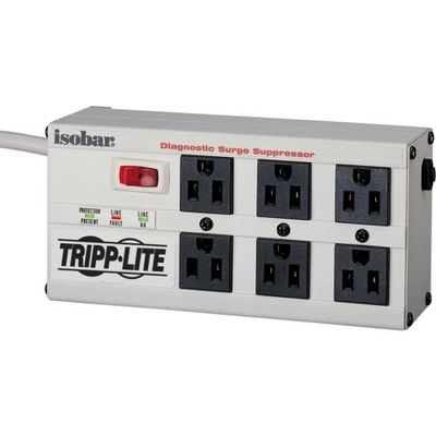 Tripp Lite Isobar 6 Outlets 120V Surge Suppressor - 6 x NEMA 5-15R - 1.44 kVA - 3330 J - 120 V AC Input - 120 V AC Output
