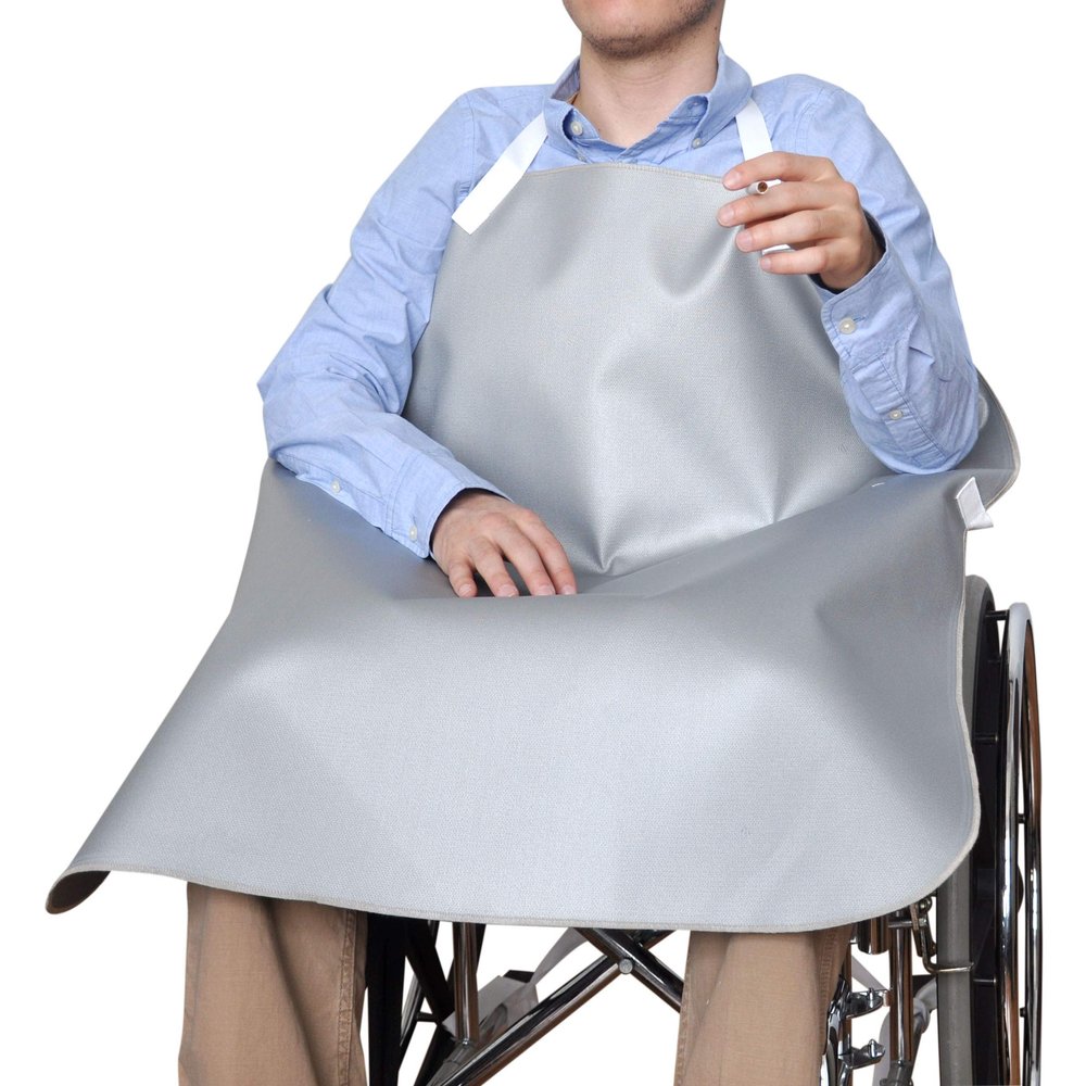 NYOrtho Smokers Apron - Extra-Durable & Fire Resistant Material Easily Wiped Clean Lightweight Durable and Flexible Grey 30" X 34" - Made in USA