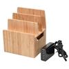 Bamboo Universal Multi Device Cord Organizer Stand and Charging Station for Smartphones, Tablets, and Laptops Includes 6-USB Port Hub Charger with Power Supply view 1