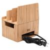 Bamboo Universal Multi Device Cord Organizer Stand and Charging Station for Smartphones, Tablets, and Laptops Includes 6-USB Port Hub Charger with Power Supply view 4