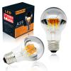 KarlunKoy Half Chrome Light Bulb Dimmable 6W (60W Equivalent) A19 A Shape Decorative LED Edison Bulb Silver Mirror Reflected Light 2700K Warm White E26 Base Pack of 2 view 1