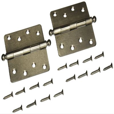 Deltana S44R415A-BT Steel 4-Inch x 4-Inch x 5/8-Inch Radius Hinge with Ball Tips