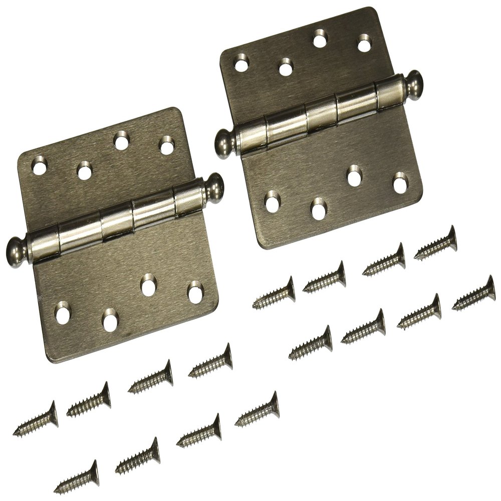 Deltana S44R415A-BT Steel 4-Inch x 4-Inch x 5/8-Inch Radius Hinge with Ball Tips