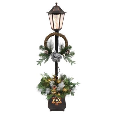 Puleo International 4' Pre-Lit Christmas Lamp Post with 35 Clear UL-Listed Lights