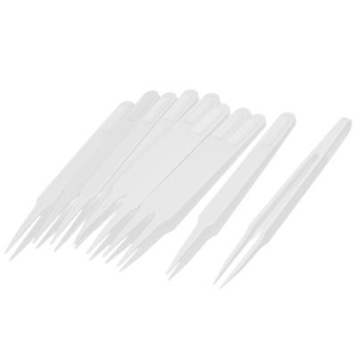 uxcell 10pcs 0.47" Long Plastic Anti Static Pointed Tip Tweezer