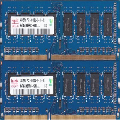 8GB kit, (2 x 4GB) 240-pin DIMM, DDR3 PC3-10600U,Dual Rank, Non ECC ram Memory Module by Hynix (HMT351U6CFR8C-H9)