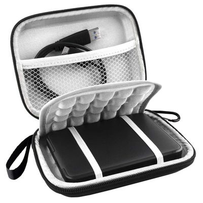 Lacdo Hard Drive Carrying Case for Western Digital WD Elements/WD My Passport/My Passport Ultra Portable External Hard Drive HDD 1TB 2TB 4TB 5TB 6TB USB 3.0 Protective Storage Travel Bag, Black