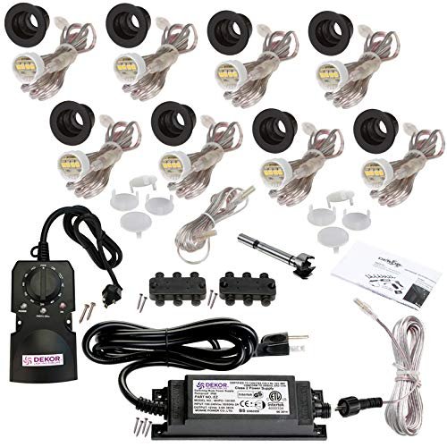DEKOR Recessed LED Stair Lights, Deck Step Lights, Outdoor Kit, Black US