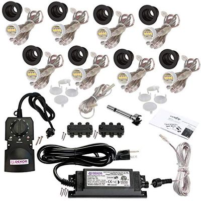 DEKOR Recessed LED Stair Lights, Deck Step Lights, Outdoor Kit, Bronze US