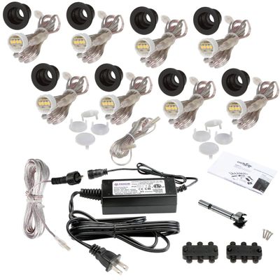 DEKOR Recessed LED Stair Lights, Deck Step Lights, Indoor Kit, White US