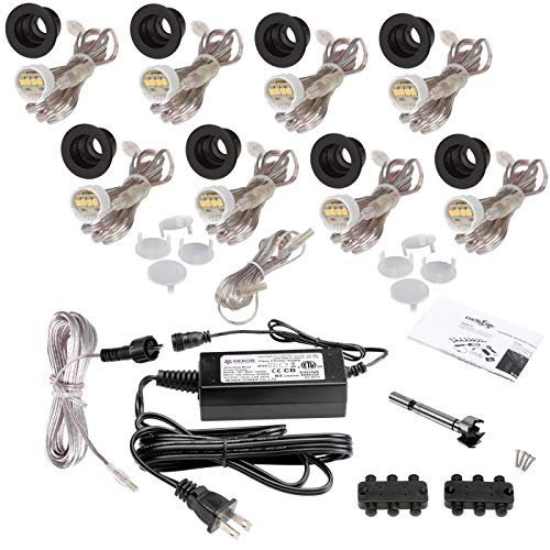 DEKOR Recessed LED Stair Lights, Deck Step Lights, Indoor Kit, US 8 Pack
