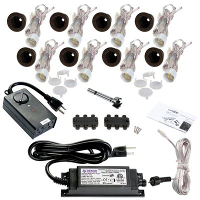 DEKOR LED Recessed Down Lights for Decks Porches Soffits Ceilings Windows Indoor Outdoor Lighting (Oil Rubbed Bronze, Outdoor Kit)